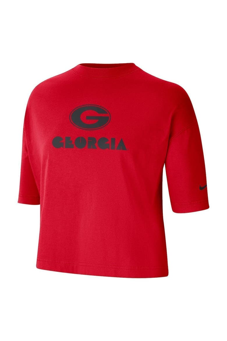 Women's Nike Red Georgia Bulldogs Crop Performance T-Shirt, Alternate, color, Red