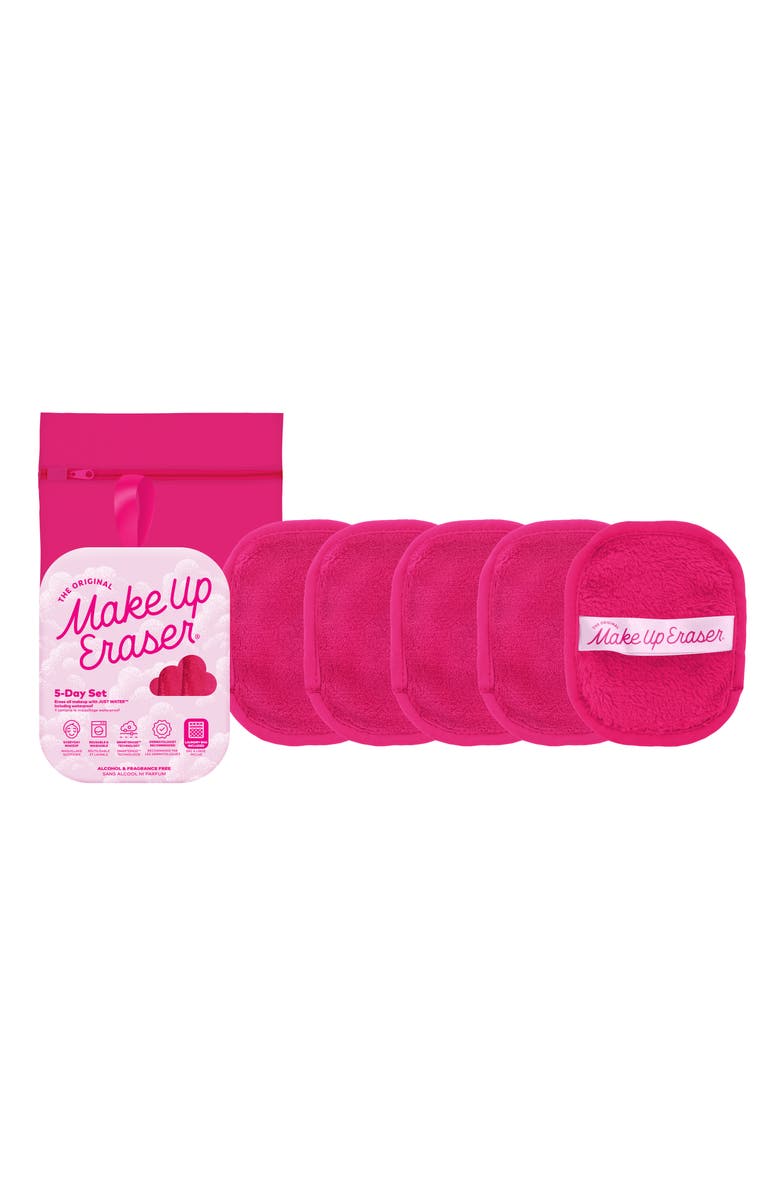 The Original MakeUp Eraser Pink 5-Day MakeUp Eraser Set with Laundry Bag, Alternate, color, Pink