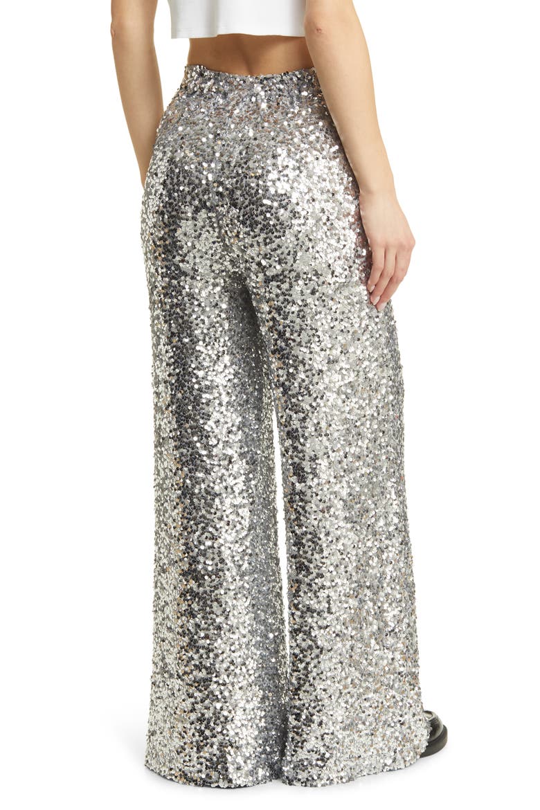 Disco Fever Sequin Wide Leg Pants, Alternate, color, DISCO FEVER