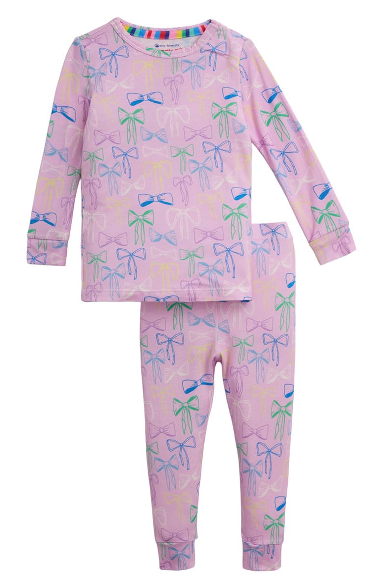 Magnetic Me Kids' Take A Bow Two-Piece Fitted Pajamas, Main, color, 