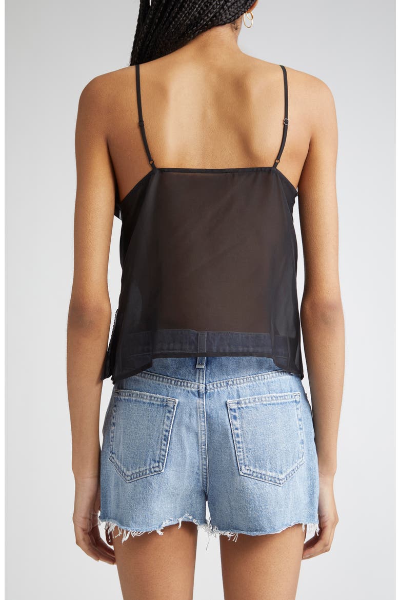 Erika Ruffle Silk Camisole, Alternate, color, BLACK
