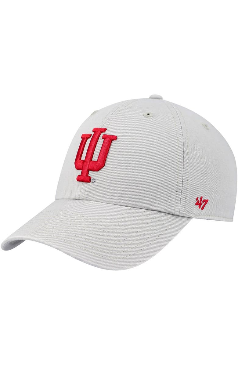 '47 Men's '47 Gray Indiana Hoosiers Clean Up Adjustable Hat, Main, color,