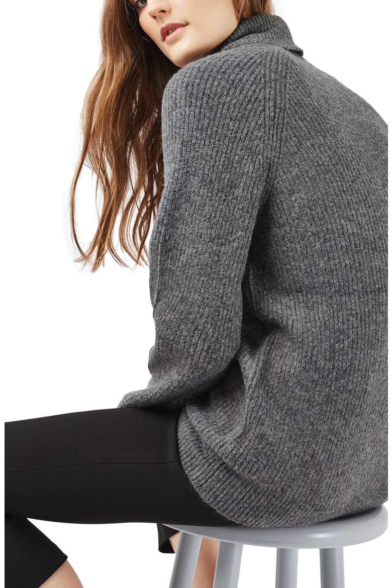 Oversize Turtleneck Sweater, Main, color, CHARCOAL