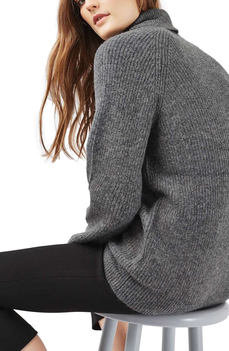 Topshop Oversize Turtleneck Sweater, Main, color, 