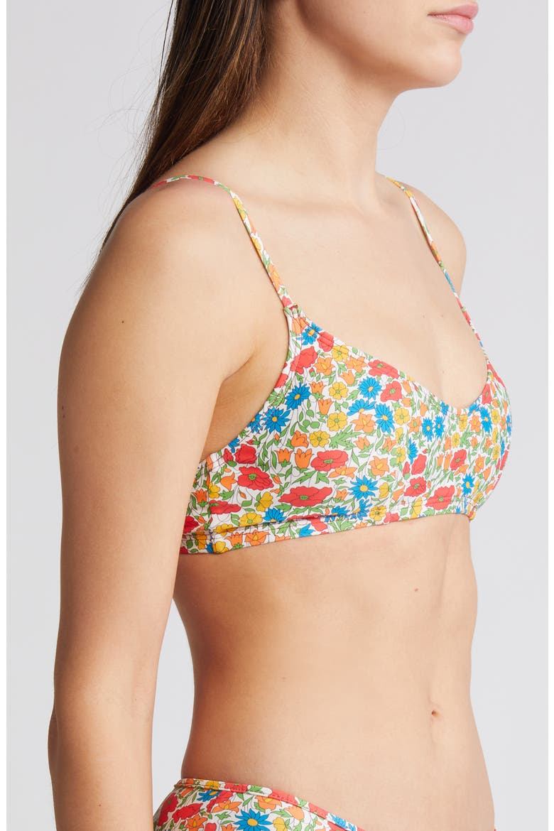 x Liberty London Stas Floral Print Bikini Top (Nordstrom Exclusive), Alternate, color, RED MULTI