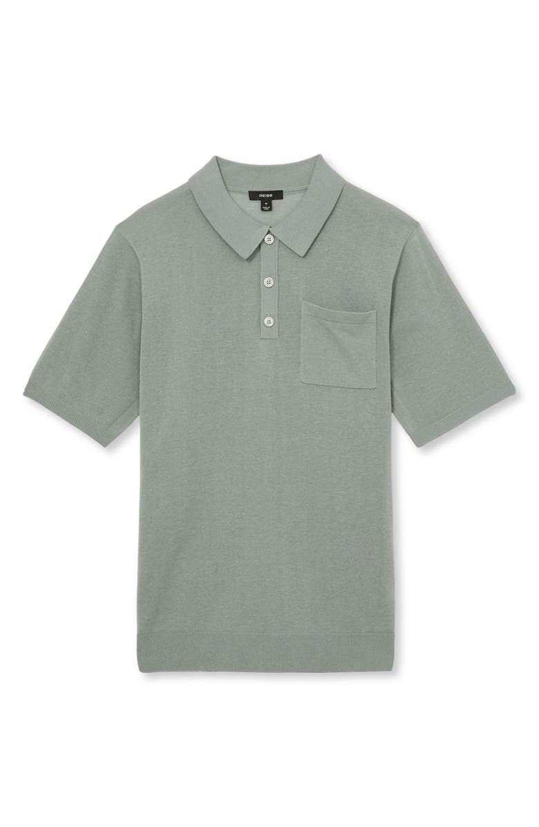Reiss Nelson Pocket Polo Sweater, Alternate, color, Sage
