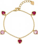 Lily Nily Kids' Cubic Zirconia Heart Charm Bracelet