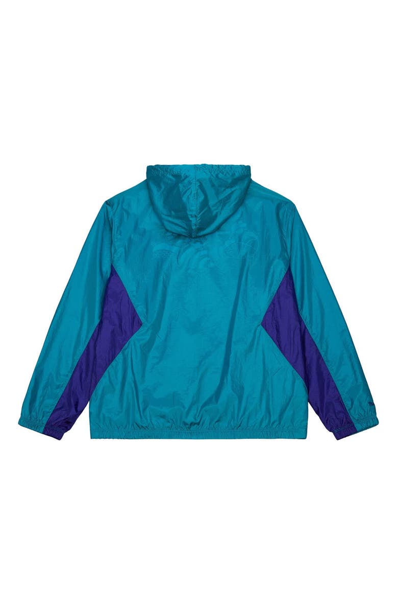Mitchell & Ness Men's Mitchell & Ness Teal Charlotte Hornets Playmaker Full-Zip Hooded Windbreaker Jacket, Alternate, color, Teal