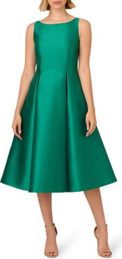 Adrianna Papell Sleeveless Mikado Fit & Flare Midi Dress