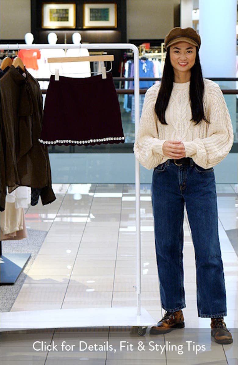 Jewel Scallop Knit Miniskirt, sales video thumbnail