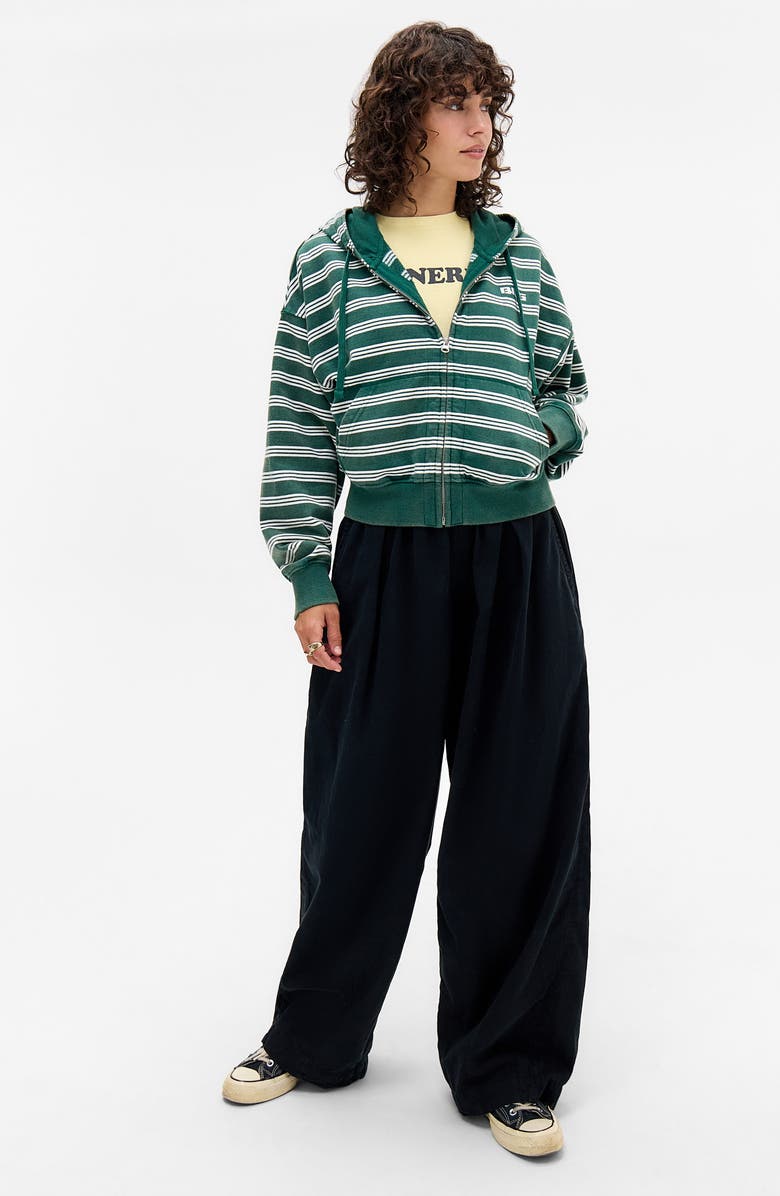 BDG Urban Outfitters Easy Zip Through Stripe Hoodie, Alternate, color, Green