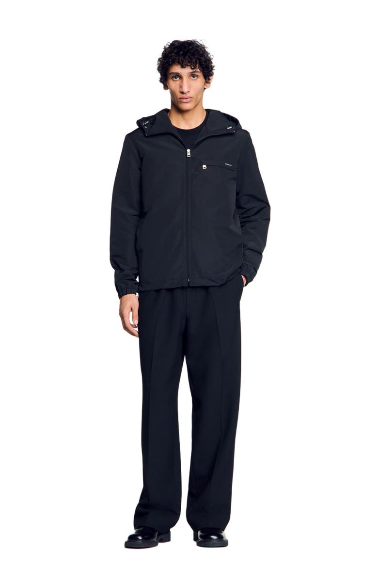 SANDRO Nylon windbreaker, Alternate, color, Black