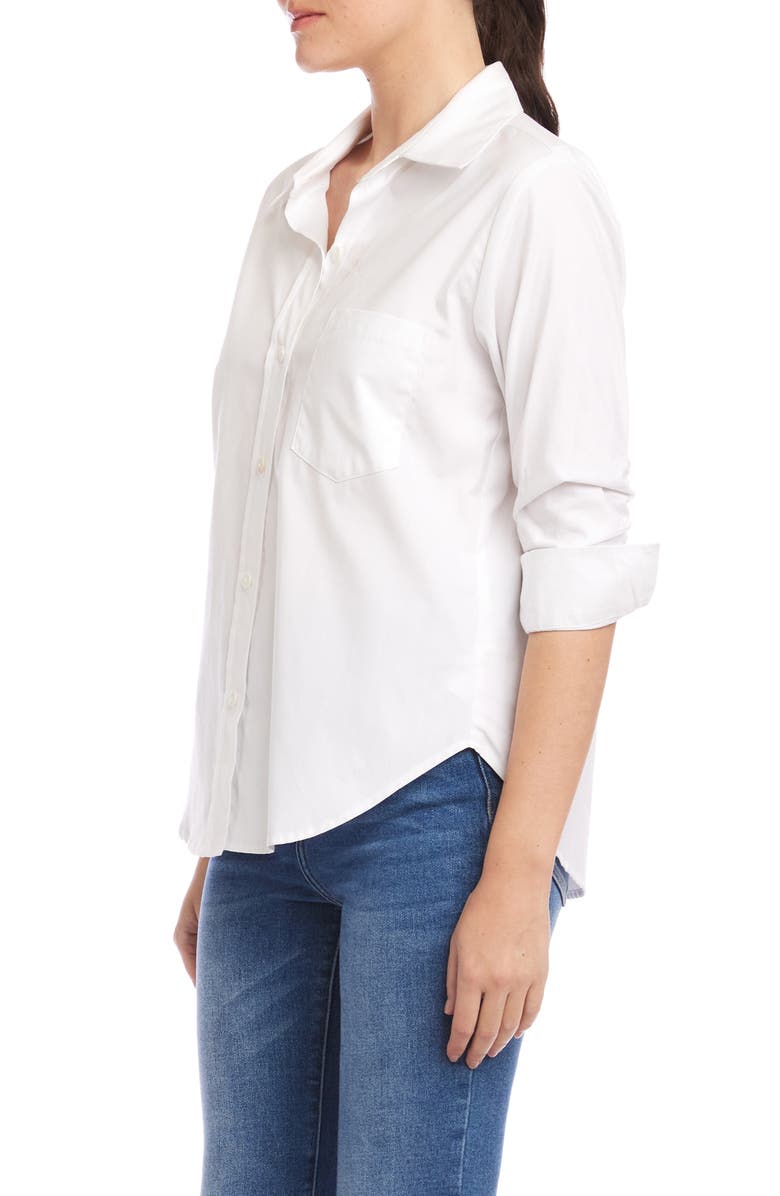 Karen Kane Ruched Sleeve Shirt, Alternate, color, White
