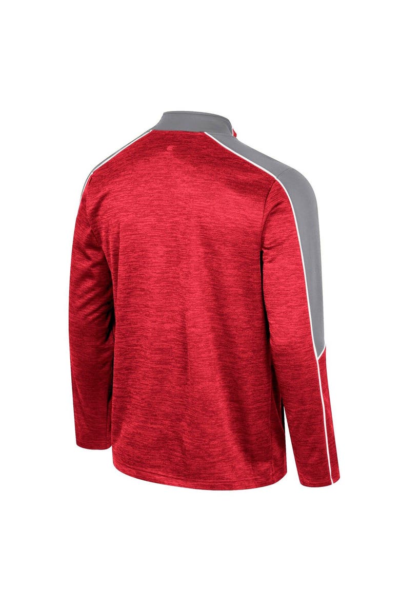 Men's Colosseum Cardinal Washington State Cougars Marled Half-Zip Jacket, Alternate, color, Cardinal