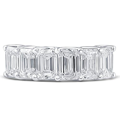 Bliss Diamond 6ct Tw Emerald Cut Diamond Ring U Prong Lab Grown 14k Or Gold In 14k White Gold