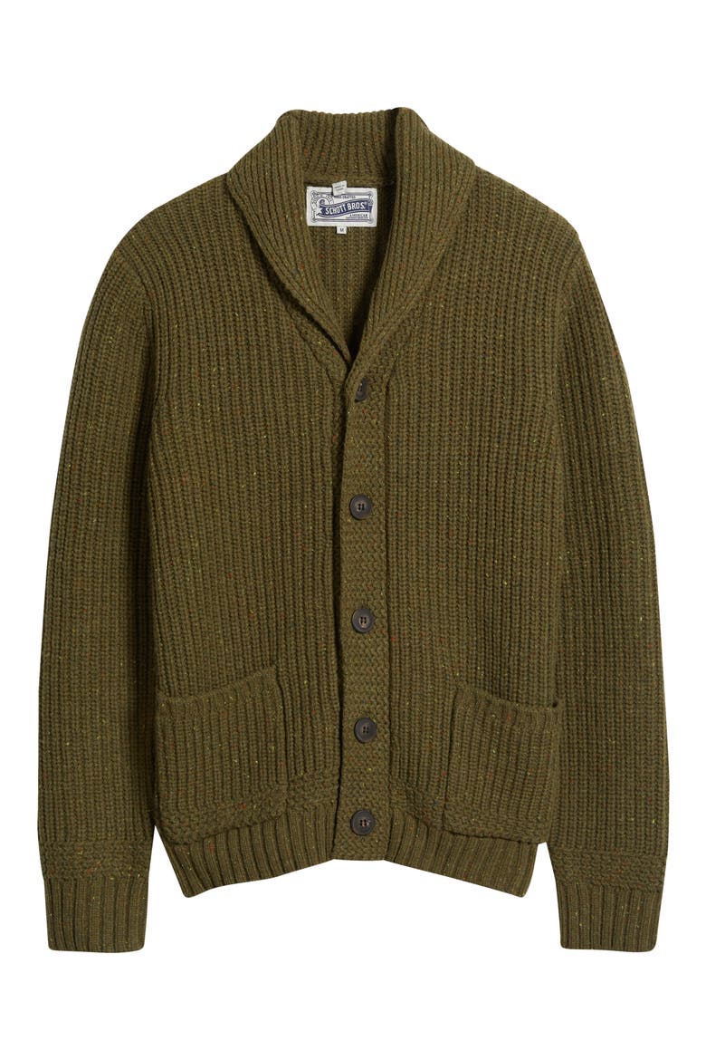 Donegal Tweed Wool Blend Cardigan, Alternate, color, OLIVE