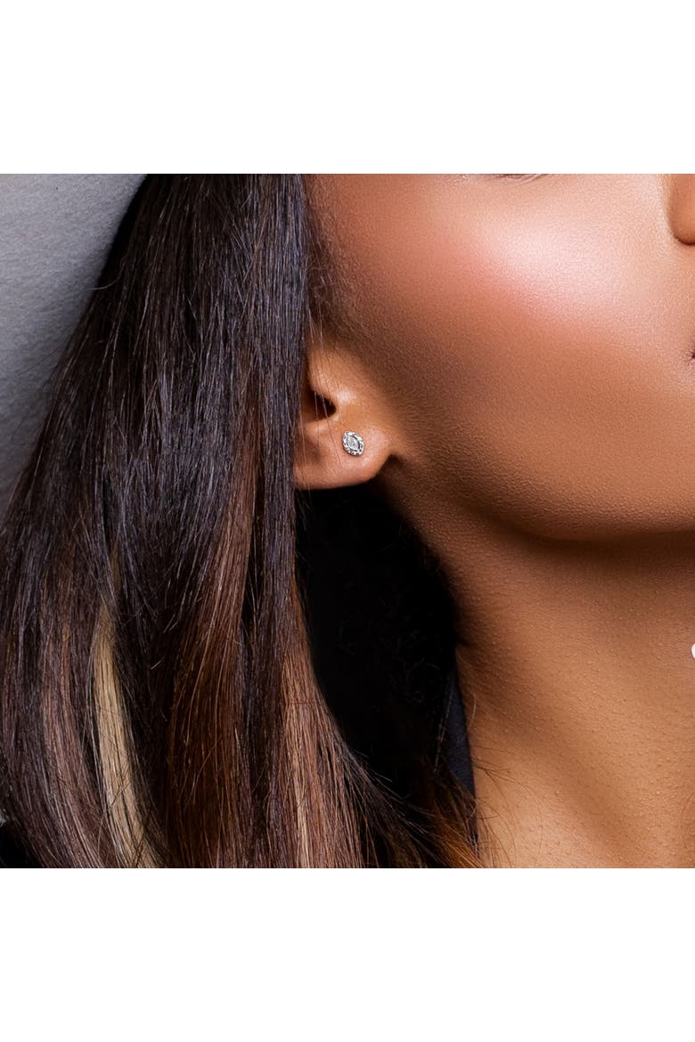 Diamond Cluster Stud Earrings 14k White Gold, Alternate, color, 14k White Gold