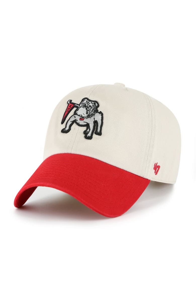 '47 Men's '47 Cream Georgia Bulldogs Grand Stand Clean Up Adjustable Hat, Alternate, color, 