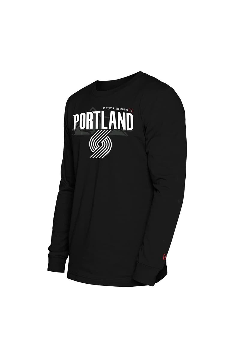 New Era Men's New Era  Black Portland Trail Blazers 2024/25 City Edition Long Sleeve T-Shirt, Alternate, color, 