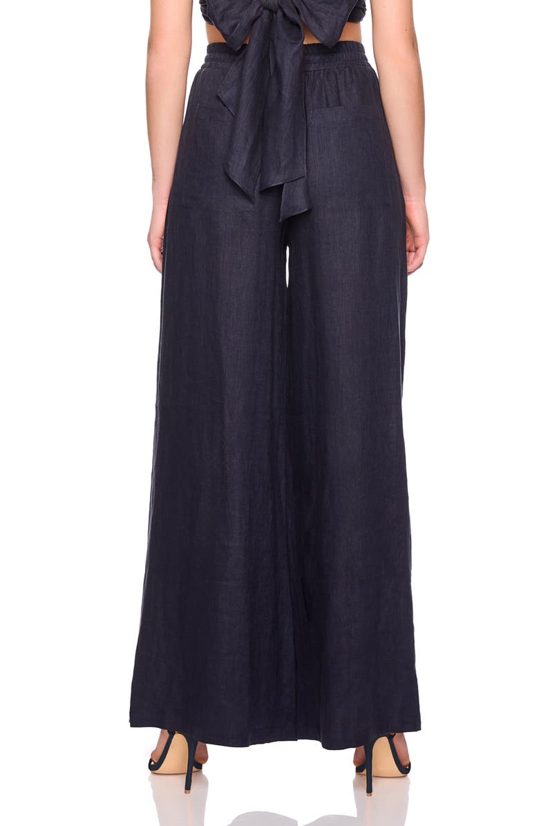 Susana Monaco Tie Waist Wide Leg Linen Pants, Alternate, color, 