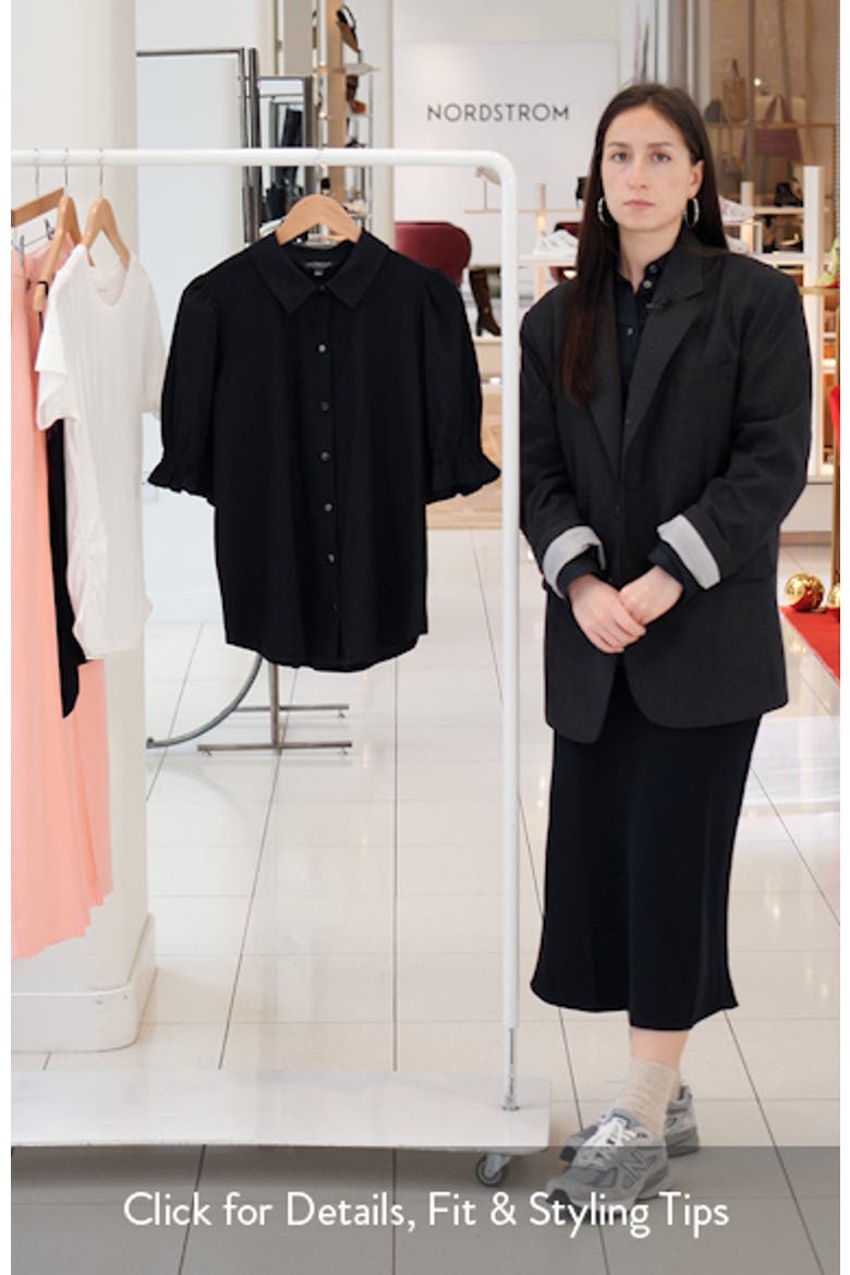 Puff Sleeve Knit Snap-Up Shirt video