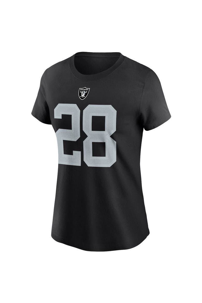Women's Nike Josh Jacobs Black Las Vegas Raiders Name & Number T-Shirt, Alternate, color, BLACK
