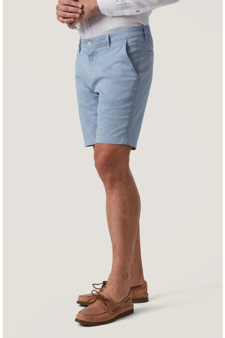 Arizona Slim Fit Blue Tie Print Flat Front Cotton Shorts, Alternate, color, TIE PRINT