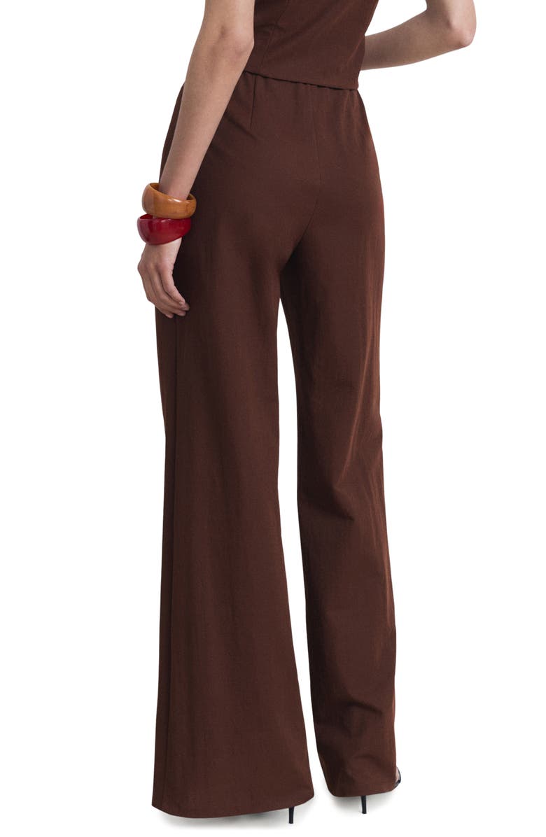 MANGO Flowy Straight Leg Pants, Alternate, color, Chocolate