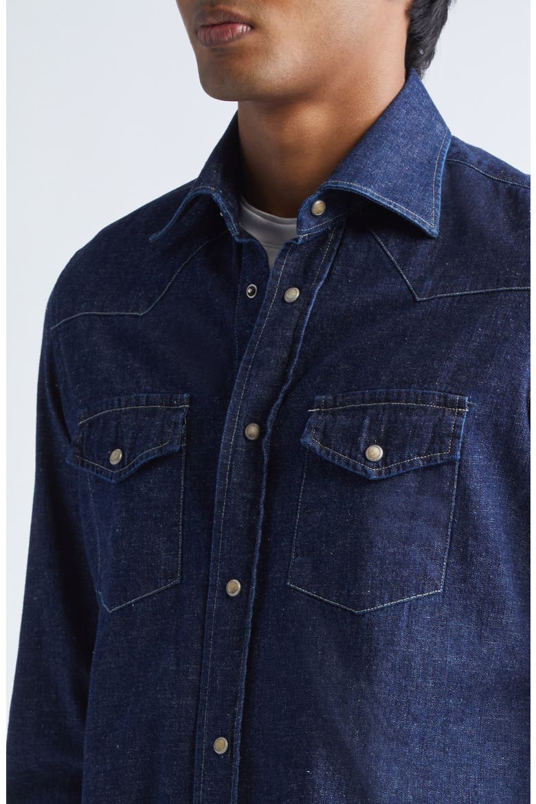 Denim Western Shirt, Alternate, color, 11 NAVY BLUE