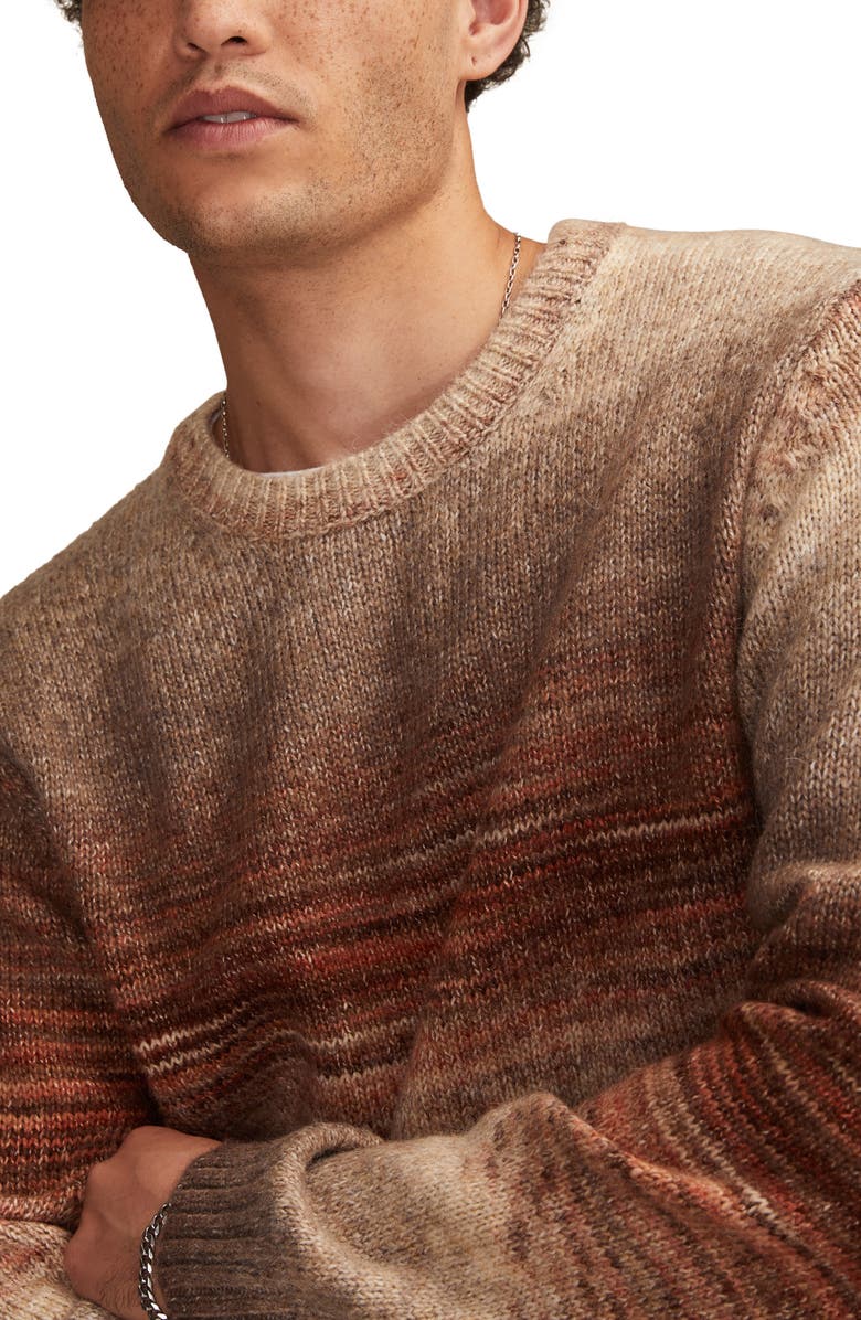 Lucky Brand Space Dye Crewneck Sweater, Alternate, color, Brown Multi
