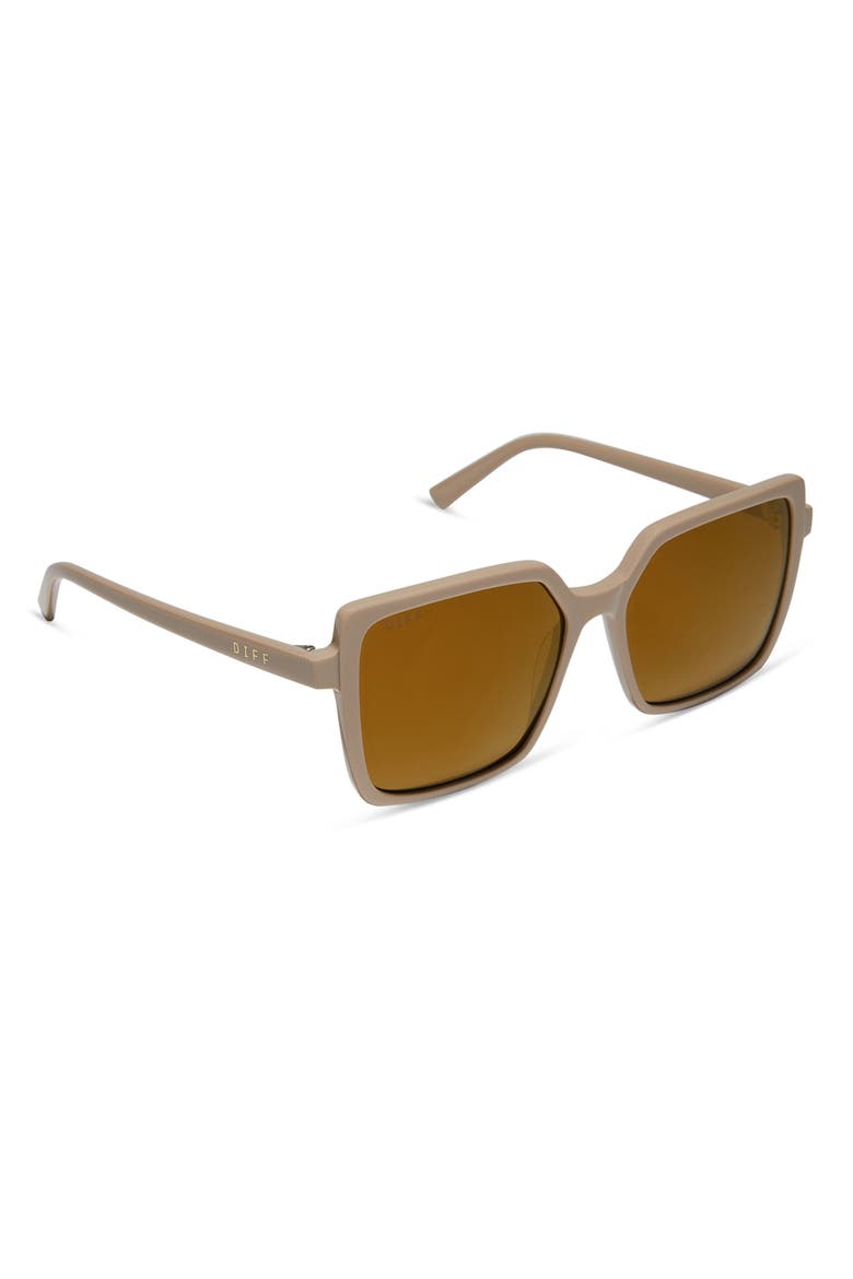 Esme 53mm Polarized Square Sunglasses, Alternate, color, BROWN GOLD FLASH