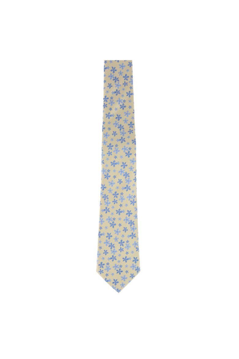 Weldon Floral Silk Novelty Necktie, Alternate, color, Yellow and Light Blue