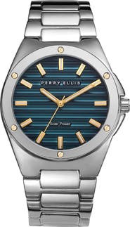 Perry Ellis Solar Two-Tone Bracelet Watch, 41mm