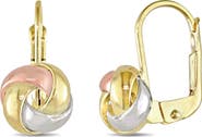 Julianna B. Love Knot Leverback Earrings 10k