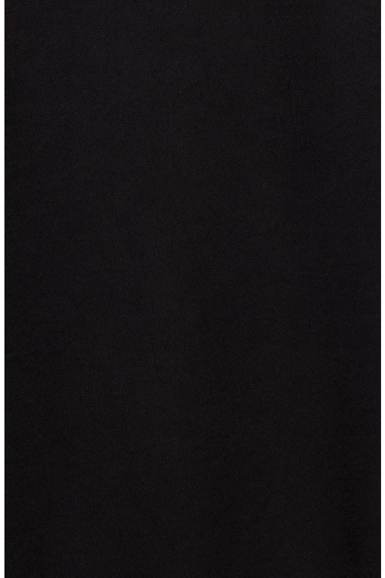 'Yumi' Pleated Crepe Dress, Alternate, color, BLACK