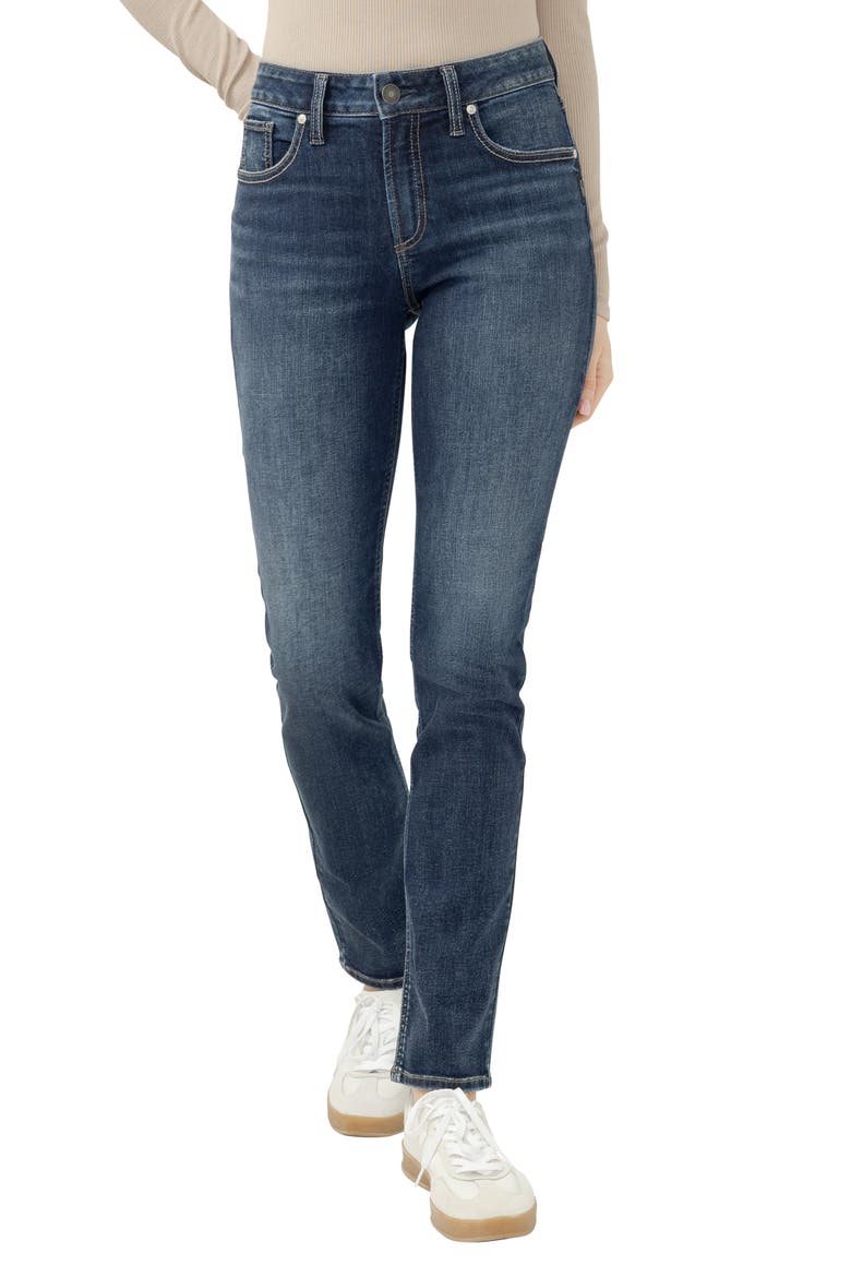 Avery High Waist Slim Straight Leg Jeans, Main, color, MAISIE