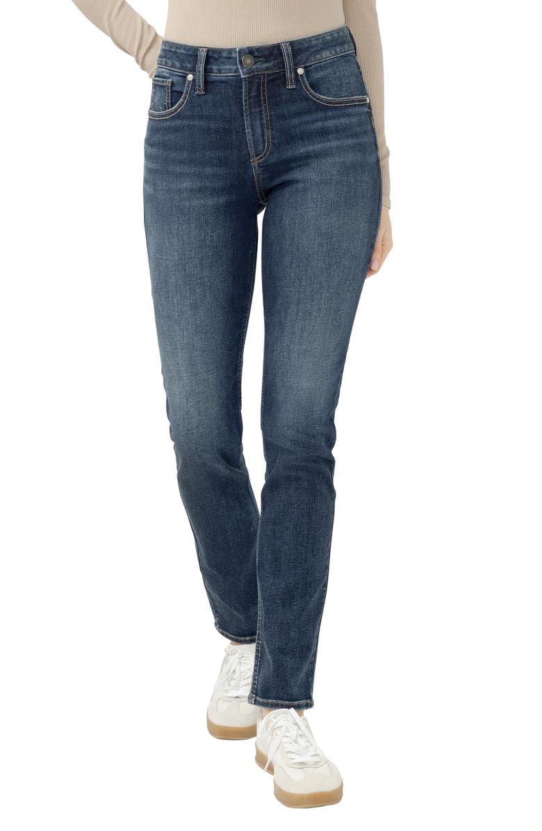 Silver Jeans Co. Avery High Waist Slim Straight Leg Jeans, Main, color, Maisie