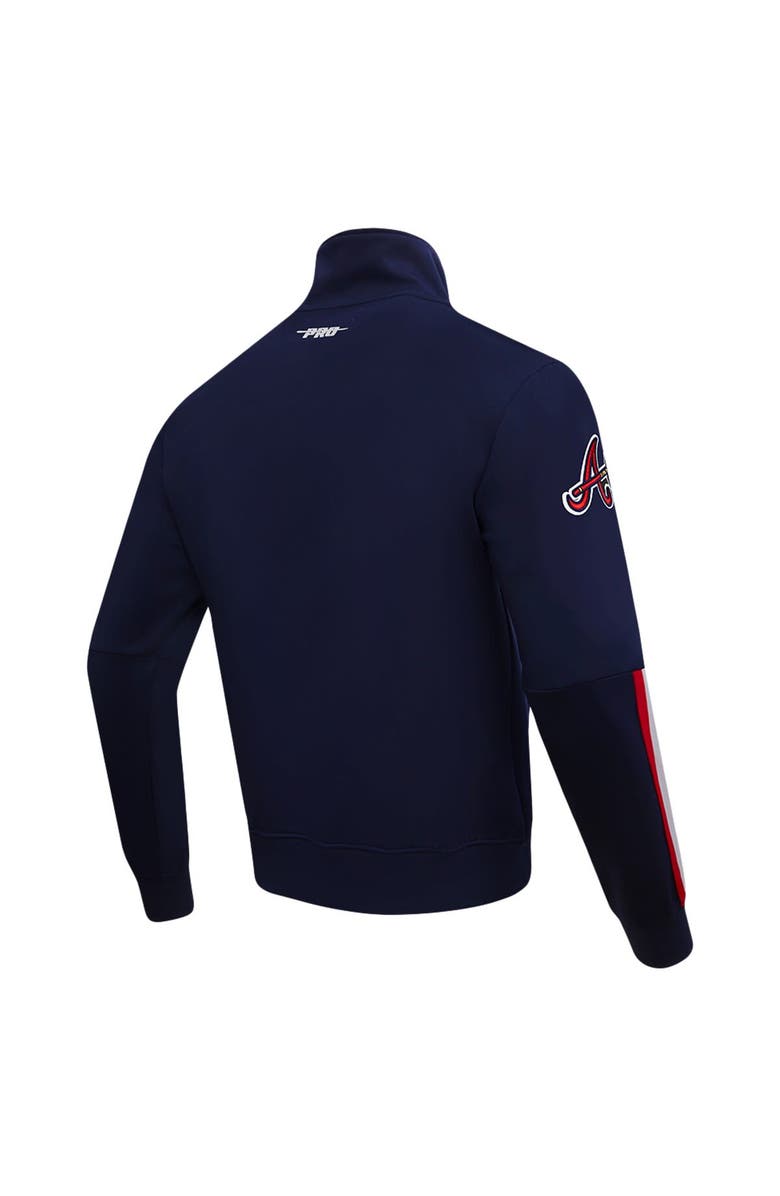 PRO STANDARD Men's Pro Standard Navy Atlanta Braves Fast Lane Full-Zip Track Jacket, Alternate, color,