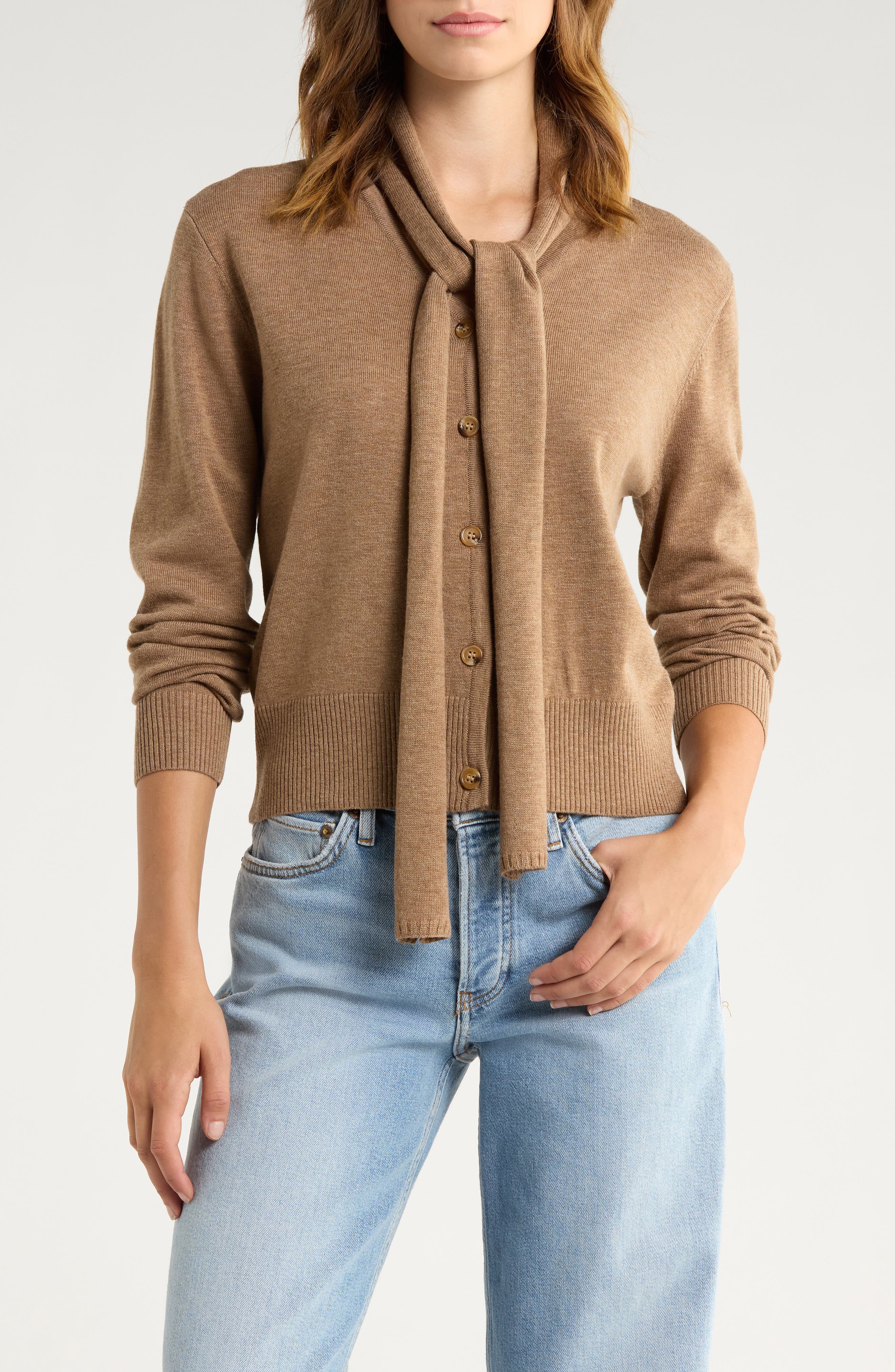 ASTR the Label Glynne Scarf V-Neck Cardigan