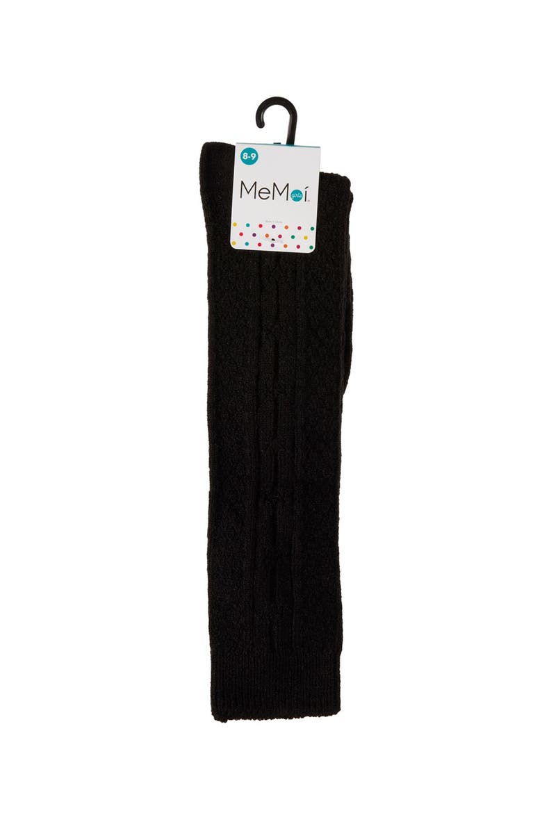 MeMoi Cozy Cable Ribbed Knit Knee-High Socks, Alternate, color, Black