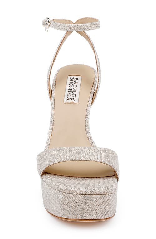 Badgley Mischka Collection Caia Ankle Strap Platform Sandal In Gold