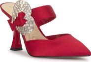 Jessica Simpson Favica Embellished Satin Slide Mule