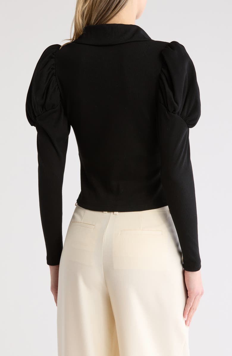 AREA STARS Ford Long Sleeve Crop Polo, Alternate, color, Black