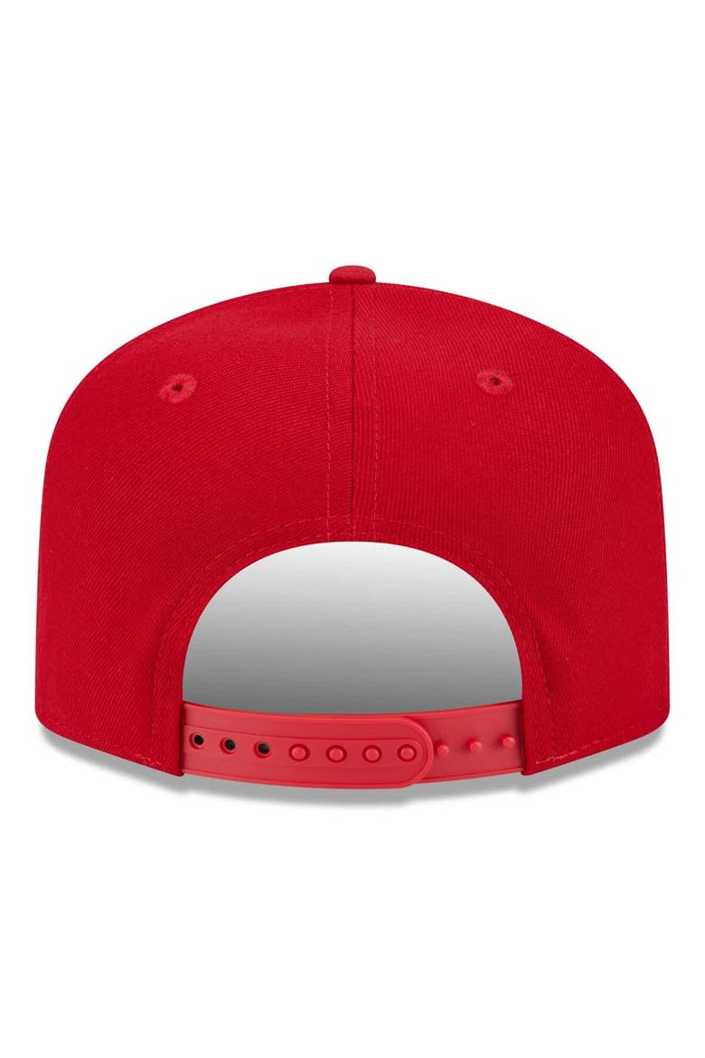 Men's New Era Red Carolina Hurricanes Script 9FIFTY A-Frame Snapback Hat, Alternate, color, Red