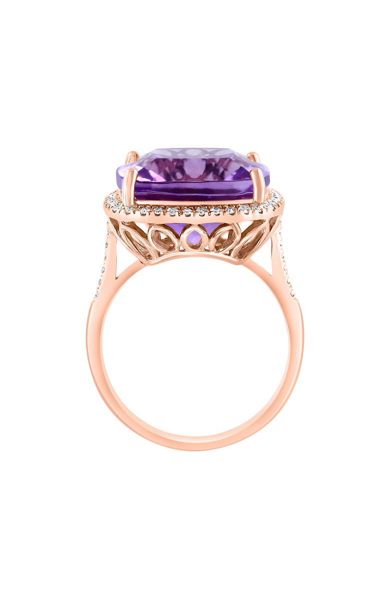 EFFY 14K Rose Gold Amethyst & Diamond Ring, Alternate, color, 