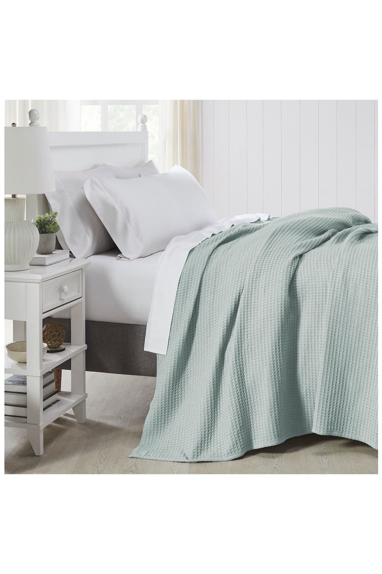 Cotton Waffle Blanket, Alternate, color, PALE BLUE