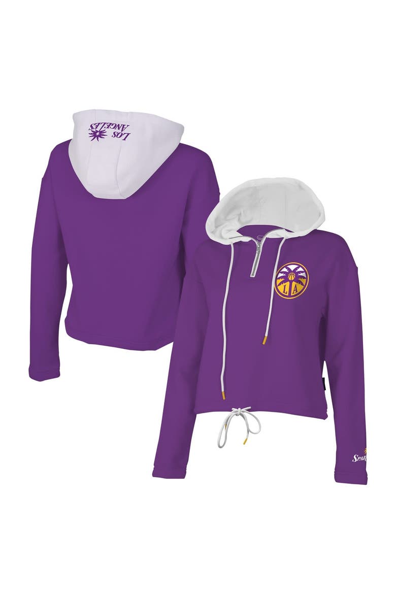 Women's Stadium Essentials Purple Los Angeles Sparks Game Plan Quarter-Zip Hoodie, Alternate, color, Purple