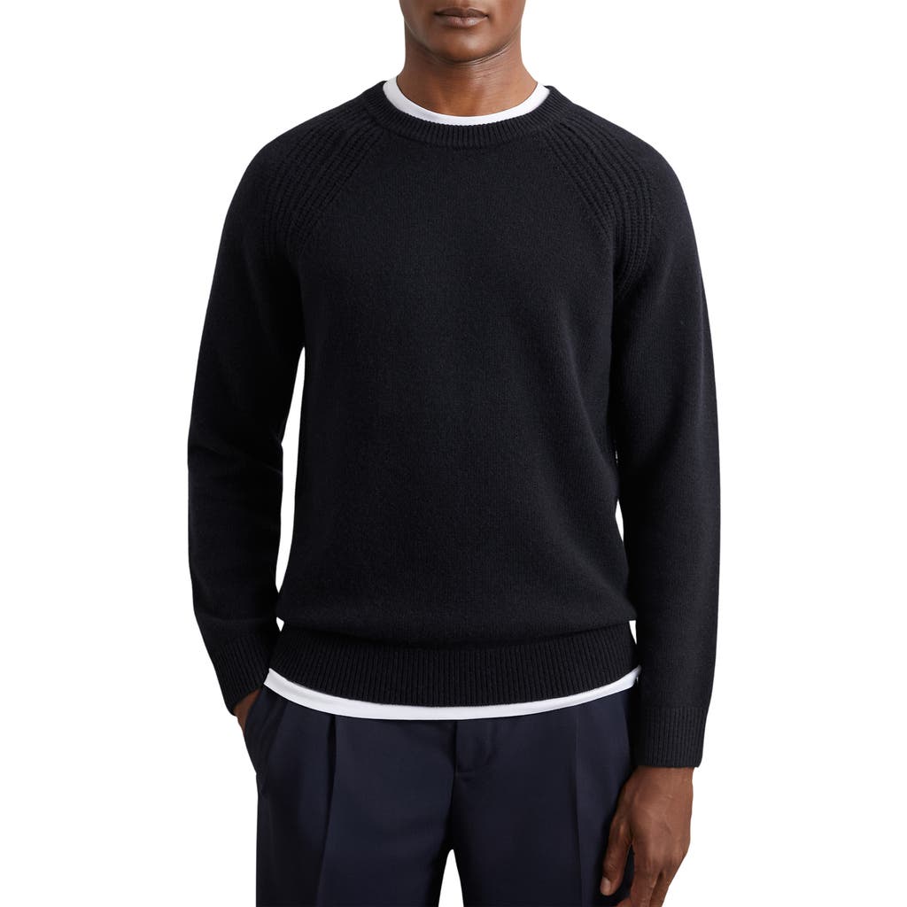 Reiss Foulton Crewneck Sweater In Black