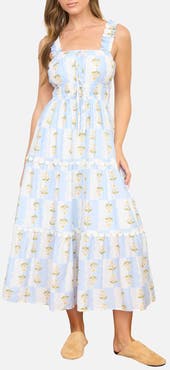 AUGUST SKY Tiered Midi Dress
