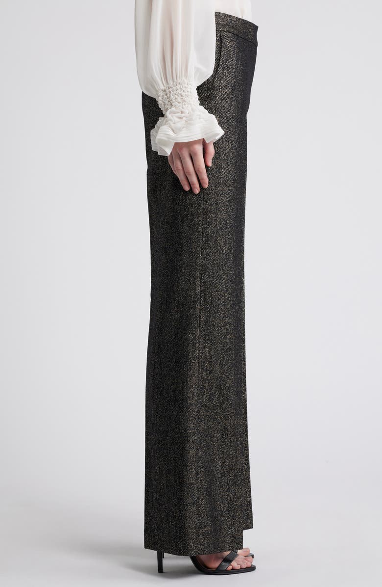 KOBI HALPERIN Misha Metallic Wool Blend Wide Leg Pants, Alternate, color, 